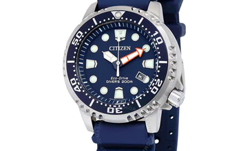 Citizen Eco-drive Men's Stainless Steel Case Polyurethane Strap Blue Dial Silver watches
